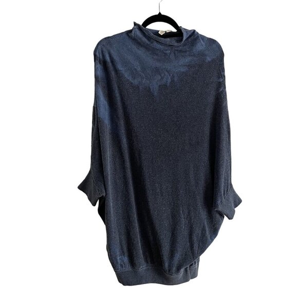 Moth Anthropologie S Blue Tie Dye Alpaca Blend Slouchy Dolman Cowlneck Sweater - Picture 2 of 10